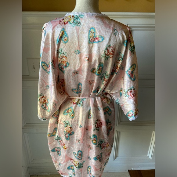 VTG AMELIA’S SET LINGERIE CHEMISE ROBE VALENTINE’S HEARTS ROSE LARGE - Picture 5 of 9